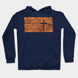 The Cross - Inspired Wooden Design, Washed and Worn Hoodie